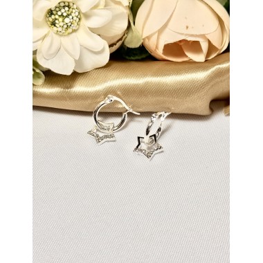 ARO COLGANTE DIJE ESTRELLA BRILLO