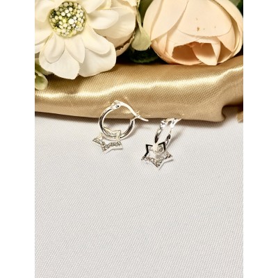 ARO COLGANTE DIJE ESTRELLA BRILLO