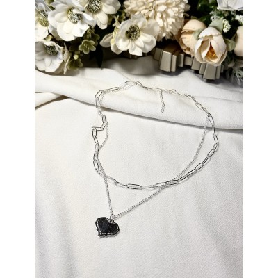 CADENA DOBLE CADENA Y CORAZÓN