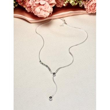 CADENA CORBATERO STRASS Y BOLITAS