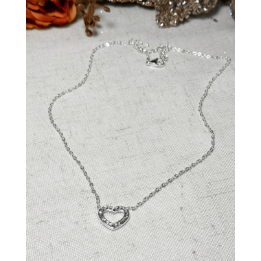 CADENA DIJE CORAZON CALADO