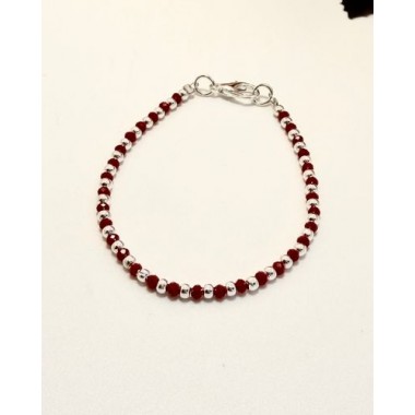 PULSERA COMBINADA BOLITAS ROJA 