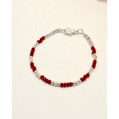 PULSERA COMBINADA BOLITAS ROJA 