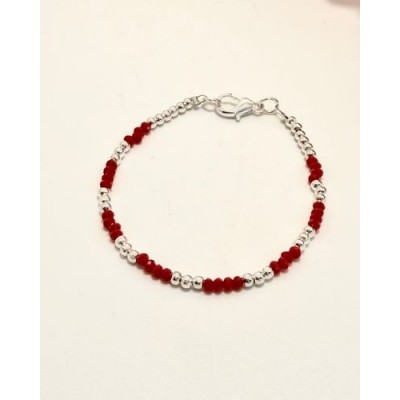 PULSERA COMBINADA BOLITAS ROJA 