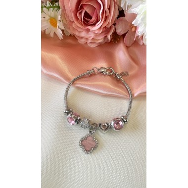 PULSERA PANDORA CON DIJES PINK