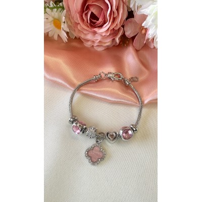 PULSERA PANDORA CON DIJES PINK