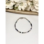 PULSERA CON PIEDRAS COLORES COMBINADA CON BOLITAS ACERO