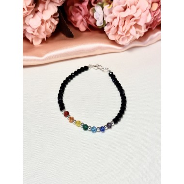 PULSERA CRISTAL ADELA MULTICOLOR/BLACK