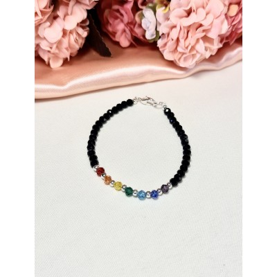 PULSERA CRISTAL ADELA MULTICOLOR/BLACK