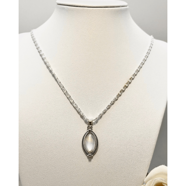CADENA DIJE PIEDRA BLANCA 