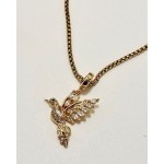CADENA COLIBRÍ STRASS CON PIEDRA ENGARZADA