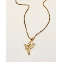 CADENA COLIBRÍ STRASS CON PIEDRA ENGARZADA