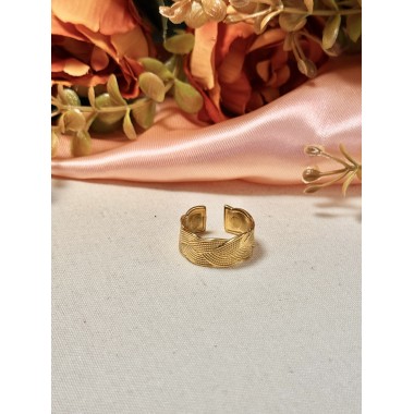 ANILLO ACERO DORADO TRENZADO