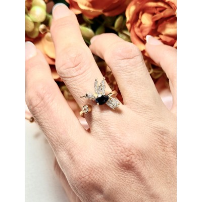 ANILLO COLIBRI REGULABLE CON STRASS