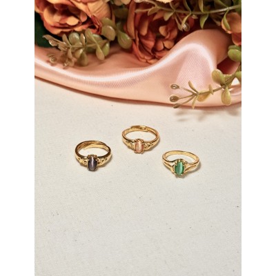 ANILLO CON PIEDRA DE COLOR INCRUSTADA