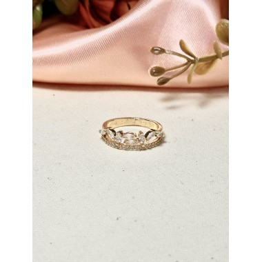 ANILLO HOJITAS DE STRASS BLANCO