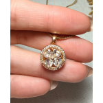 CADENA TREBOL CON PIEDRAS INCRUSTADAS