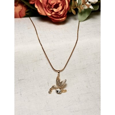 CADENA COLIBRÍ STRASS CON PIEDRA ENGARZADA