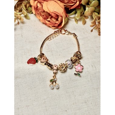 PULSERA PANDORA CON DIJES PINK