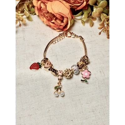 PULSERA PANDORA CON DIJES PINK