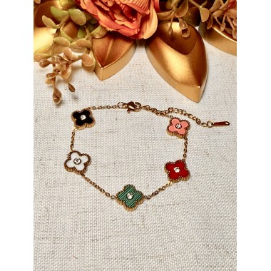 PULSERA TREBOL TENDENCIA COLORES