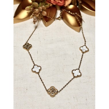 CADENA TREBOLES BLANCOS 