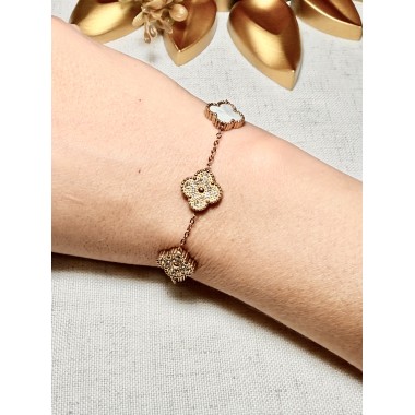 PULSERA TREBOL TENDENCIA BLANCO