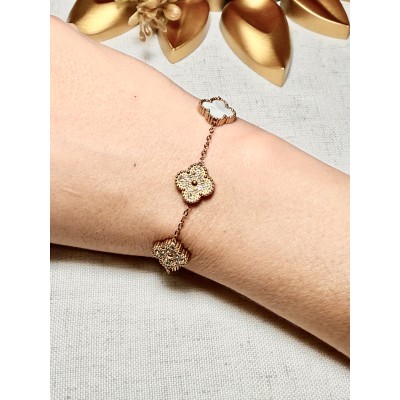 PULSERA TREBOL TENDENCIA BLANCO