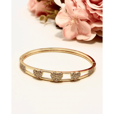 PULSERA RIGIDA CORAZONES 