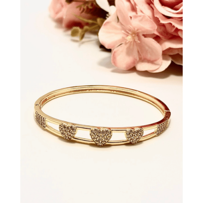 PULSERA RIGIDA CORAZONES 