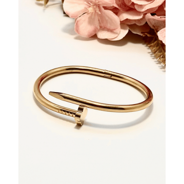 PULSERA RIGIDA CLAVO DORADA
