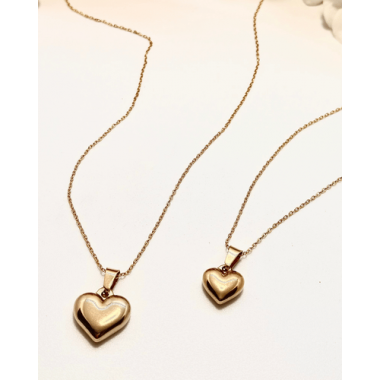 CADENA CORAZON GR 50 CM DORADO