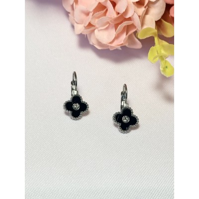 ARO COLGANTE TREBOL NEGRO