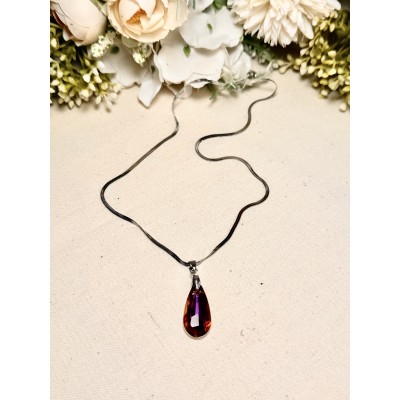 CADENA DIJE SWAROVSKY GOTA ROJA