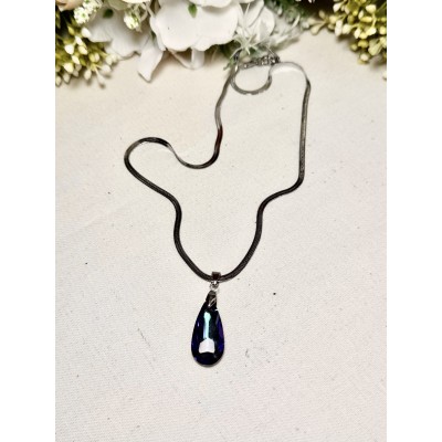 CADENA DIJE SWAROVSKY GOTA AZUL