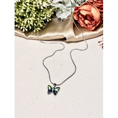 CADENA MARIPOSA SWAROVSKY VERDE