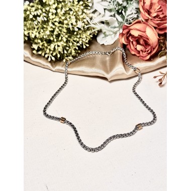 CADENA CILINDRO CON DETALLE DORADO