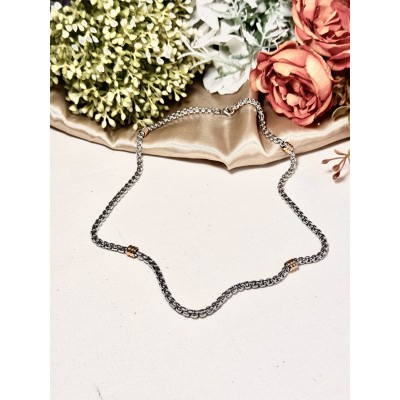 CADENA CILINDRO CON DETALLE DORADO