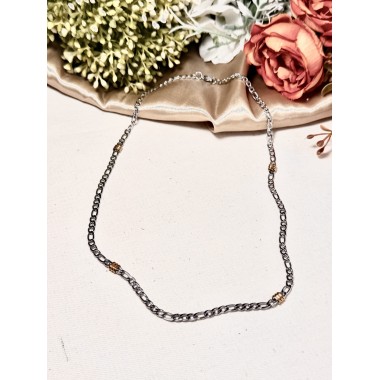 CADENA ESLABON CON DETALLE DORADO