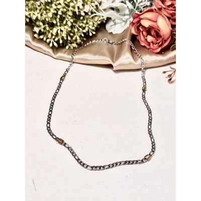 CADENA ESLABON CON DETALLE DORADO