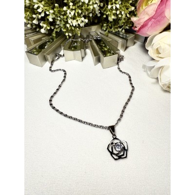 CADENA FLOR CON PIEDRA