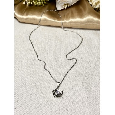 CADENA ACERO CON FLOR ELENA