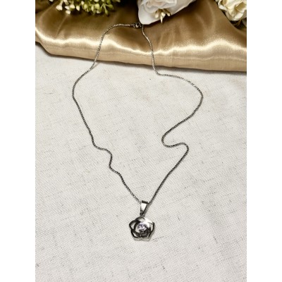 CADENA ACERO CON FLOR ELENA
