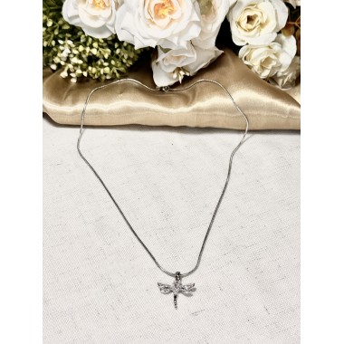 CADENA ACERO LIBELULA CON BRILLO