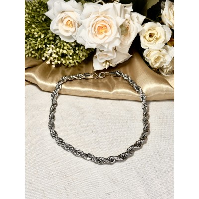 CHOKER  ACERO TRENZADO GRUESO