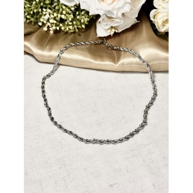 CHOKER ACERO TRENZADO FINO