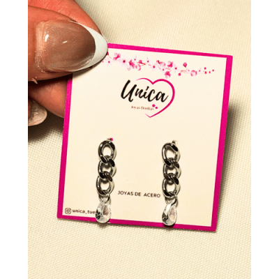 ARO COLGANTE CADENA Y GOTA DE STRASS