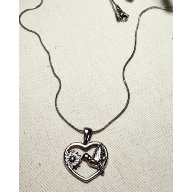 CADENA CORAZON COLIBRÍ GRANDE