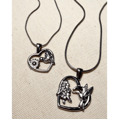 CADENA CORAZON COLIBRI CHICA
