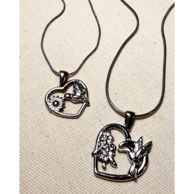 CADENA CORAZON COLIBRI CHICA